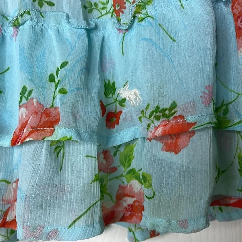 Abercrombie & Fitch floral tiered skirt size M